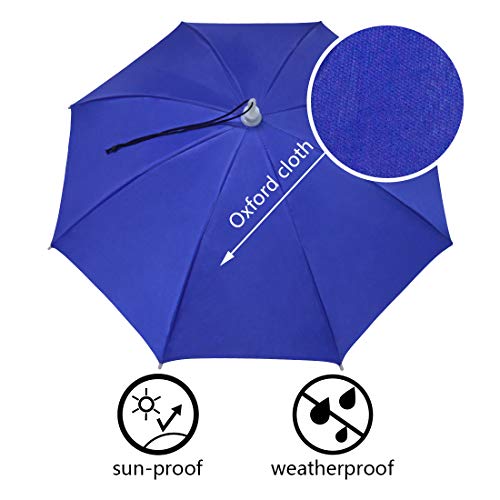 New-Vi Umbrella Hat Adult And Kids Folding Cap For Beach Fishing Golf Party Headwear (Blue/Silver) #TOP7
