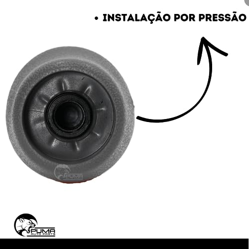 Manopla Bola de Câmbio Novo Palio 2012 13 14 15 - Cinza - Anel Prata