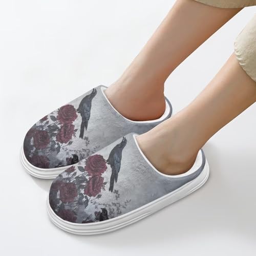 Adult Unisex Animal Slippers - Warm Plush Closed Toe Design Home Shoes Non-Slip Bedroom Slippers Thick EVA Sole4