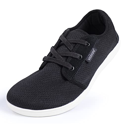 Vicocole Men's Barefoot Shoes Zero Drop Sneakers Wide Toe Box Minimalist Lightweight Shoes U122Czxxx611.De-Black.beige-11 #TOP7