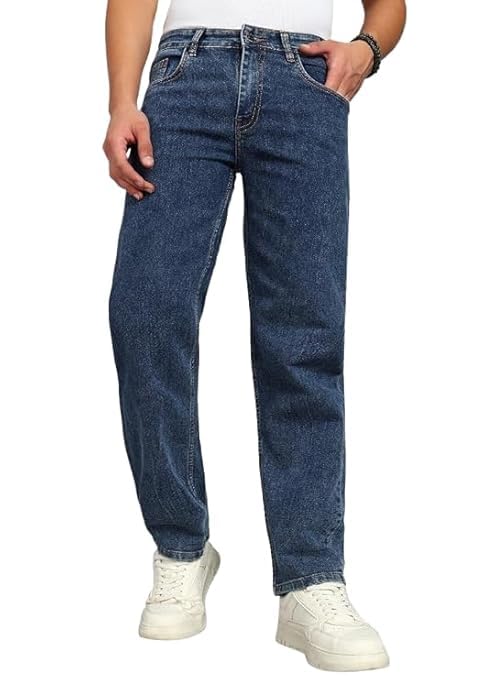 Image of Loose Fit Jeans for Men - Oversized Mid Rise Baggy Denim Pants