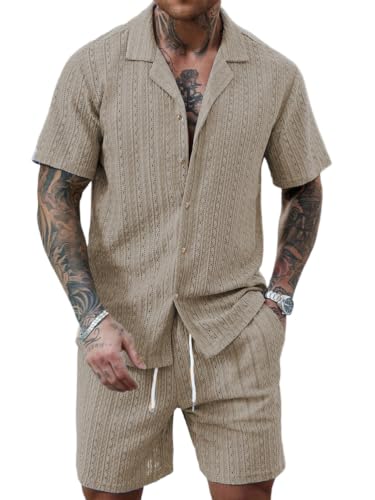 Ensemble d'été homme chemise hawaïenne et short costume plage 2 pièces léger