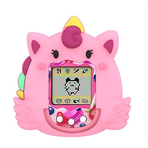 GIOPUEY Funda Compatibile con Tamagotchi Original, Cute Lindo Divertido Dibujos Animados Silicona Protección Carcasa Case Cover con Gancho para Llavero - Pink