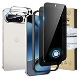 HWeggo 2 Stück Sichtschutz für Google Pixel 10 Pro mit 2 Stück Kameraschutz, Anti-Spy Gehärtete Glas Schutzfolie, Einfaches Installationswerkzeug, [für Fingerabdruck] 9H Härte