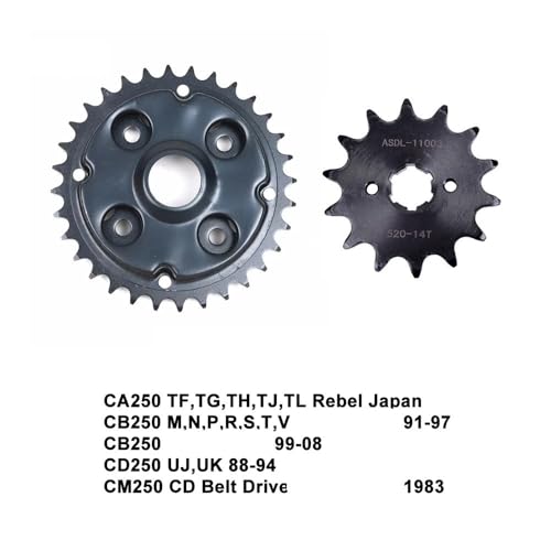 Kit de pignons 520 transmission moto CA250T CB250 CD250 CM250 - 2