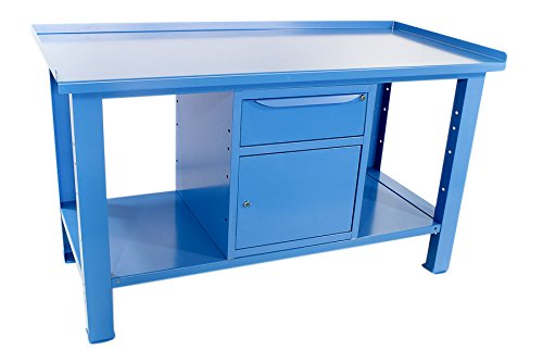 SOGI X3B-10_b BANCO DA LAVORO L 1,5 MT CON PIANO IN ACCIAIO + ANTA E CASSETTO SERIE PROFESSIONALE INDUSTRIA
