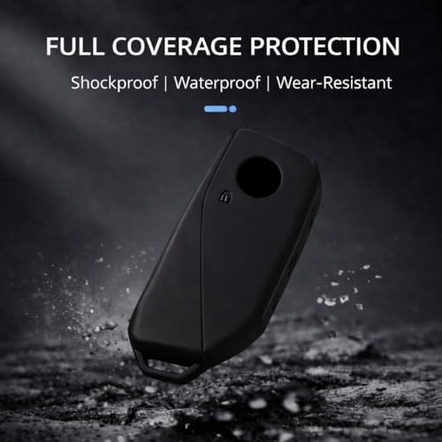 Image of JVCV Premium Soft TPU Key Cover Compatible with BMW 2023 New 7 Series 740i 760i X1 X7 XM IX I7, X5 smart Key | Scratch-Resistant Protective Case (Matte Black)