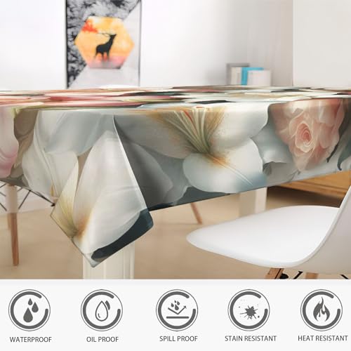 Nappe rectangulaire fleurie PICUAL 140x140 cm lot de 2 - 6
