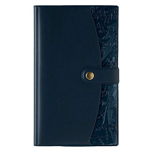 能率 ペイジェムファミリー 手帳 2021年 4月始まり マンスリー ポーチ たっぷりスリム 月曜始まり ネイビー×ネイビー 9970