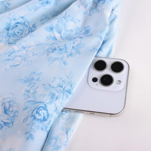 Image of Scarlet Darkness Summer Spring Split Floral Corset Midi Dress with Pockets | Floral dress with elastic sleeves, tie square neck, smocked back, 3 boned waist, left zip, side pockets, front thigh slit