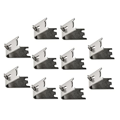 CONGARTENO 10 piezas Soportes para Estantes de Congelador Inoxidable Clips Resistentes para Frigorífico Ganchos Multiusos para Estantes y Neveras Domésticas