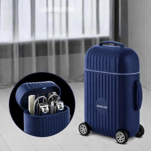 Image of 8 in 1 Manicure Pedicure Kit with Travel Storage Case - Stainless Steel Nail Clipper Set with Scissors, Tweezer, File & Ear Pick | Portable Grooming Tools for Men Women Home Travel Use