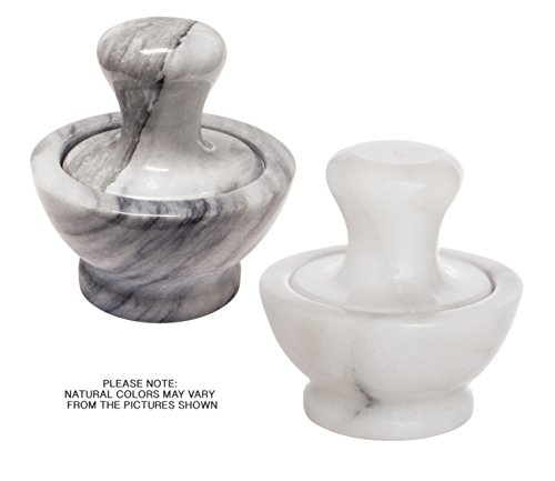 Hic Kitchen Hic Mortar And Pestle Set, 3.8 X 4 X 3.8 Inches, Marble #TOP4