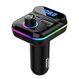 ⊁ [Imprescindible para los entusiastas de la música del automóvil]: mejore su experiencia de manejo con este transmisor FM con reproductor de MP3 para automóvil: un regalo práctico para los amigos que aman los automóviles. Transmita música desde cualquier dispositivo con un conector de audio de 3,5 mm y transmítala al estéreo de su automóvil a través de la radio FM.