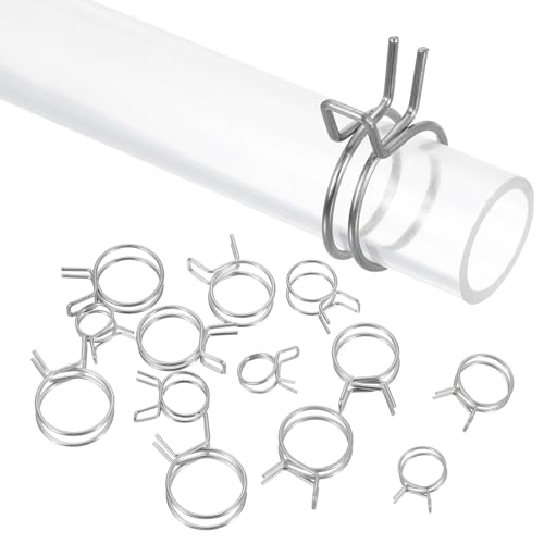 QUARKZMAN 15 sztuk 8 mm / 0,32 cala średnica wewnętrzna podwójna zacisk do węża z podwójnym drutem regulowane zaciski ze stali nierdzewnej do węża paliwowego rura