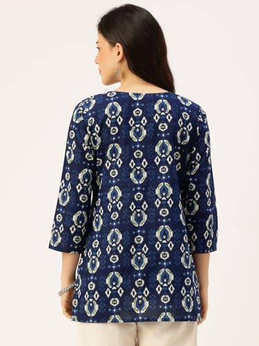Image of feranoid Printed Top with Round Neck & 3 /4 Sleeves (S-XXL)