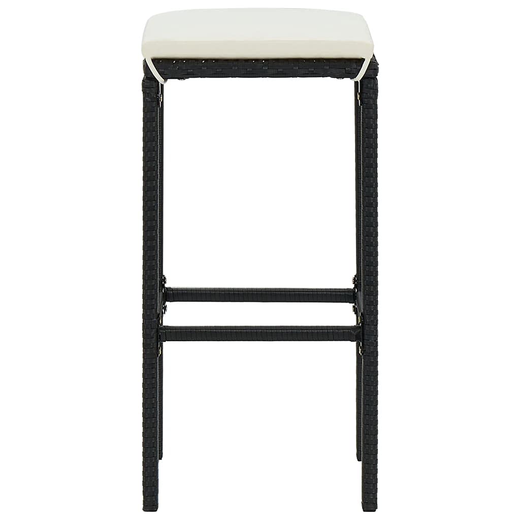 vidaXL Ensemble de Bar de Jardin 8 pcs et Coussins Résine tressée Noir