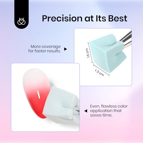 Image of Beetles Gel Polish Soft Nail Sponges for Ombre, 88Pcs Large Size Nail Art Sponges With Grabbing Pen, Ombre Nail Brush to Creat Color Gradient Effect, Manicure Nail Art Tools for Nail Art Design