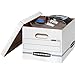 Bankers Box 4 Pack STOR/FILE Basic Duty File Storage Boxes, Standard Assembly, Lift-off Lid, Letter/Legal, White/Blue