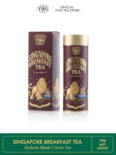 TWG Tea | Singapore Breakfast Tea | Black Tea & Green Tea | Vanilla & Spices | Haute Couture Tin, 100g | Gift Set