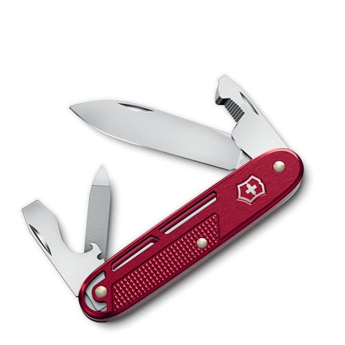 Victorinox Taschenmesser Synergy Alox, Multitool, 9 Funktionen, Inkl. Klinge, Paketöffner, Schraubendreher, Swiss Made, Rostfreier Stahl, Rot