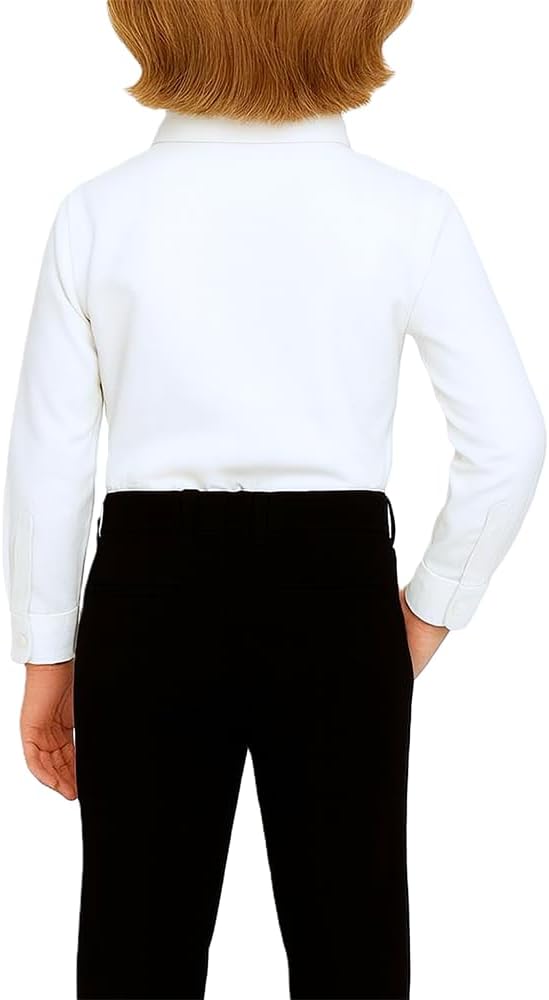 Gino Giovanni Boys Tuxedo Button Down Pleated Dress Shirt with Color Bow Tie