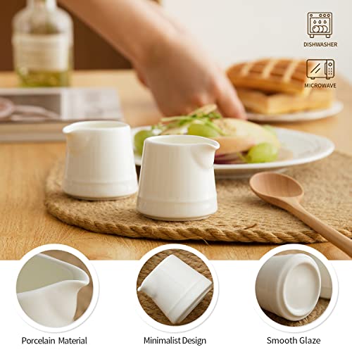Tamaykim 3 Oz Ceramic Cream Jugs, Mini Cream Pitcher, White Porcelain Creamer Jug For Coffee, Tea, Milk, Jam, Sauces, Set Of 6 #TOP2