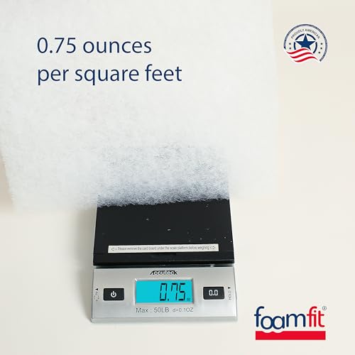 FoamFit Dacron Upholstery Quilt Batting - Low Loft 0.75 Ounces per Square Foot - 4 Yards 36 Inch Wide - Wadding Bonded Polyester Fiber for Quilting - Cushions Wrap, Padding, Filling, Stuffing - Crafts