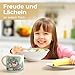 MIAMIO - 3er-Set Kindergeschirr/Porzellan Kinderbesteck, Kindergeschirr-Set aus Porzellan - Inklusive Teller, Schüssel und Tasse - Für Kinder und Kleinkinder (Wald)