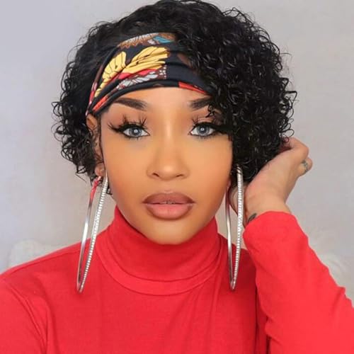 KPROYU Headband Wig Human Hair Wigs for Black Women Pixie