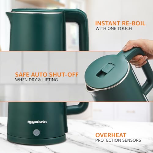 1.5 Liter Cool Touch Electric Kettle| 1350 Watt|Stainless Steel Body|Auto Cut-Off|Triple Safety Protection(Green) — photo 5