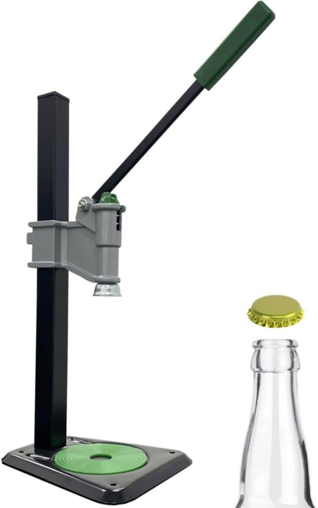 Manual Bottle Capper Tool Machine 26mm and 29mm Crown Capper Beer Corking Machine,Heavy Duty Strong Metal Easy Action Bench Bottle Capper, Adjustable Height Beer Bottle Capping for Home Brewing