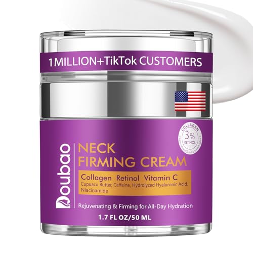 Neck Firming Cream, Wrinkle Cream for Women, Retinol Moisturizer with Collagen and Hyaluronic Acid for Neck, Face and Décolleté, 1.76floz