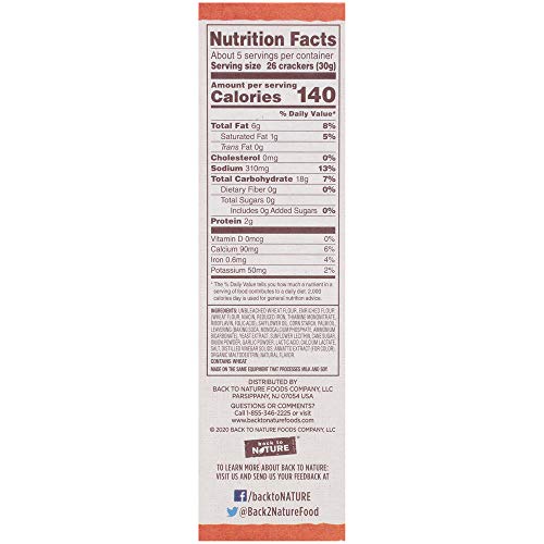 Back To Nature Crackers, Non-Gmo Cheddalicious, 6 Oz #TOP6