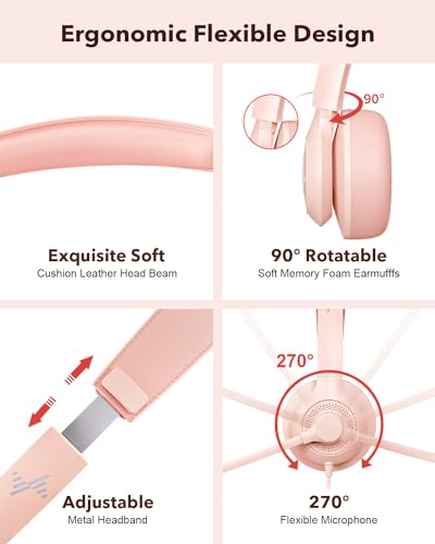 image for JIAMQISHI USB Headset with Microphone for PC, On-Ear Computer Laptop H