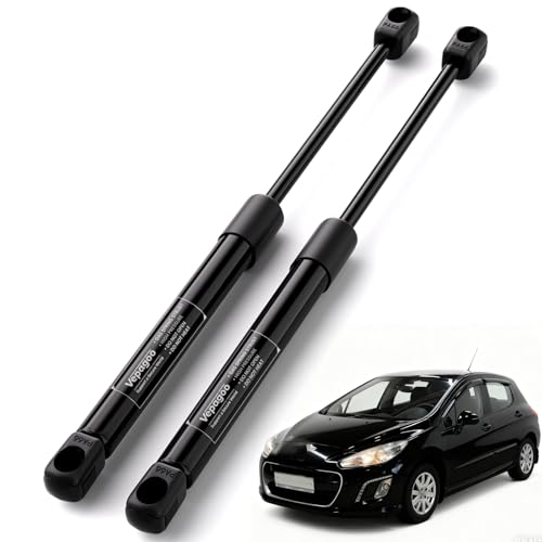 Vepagoo Amortiguador Maletero Compatible con Peugeot 308 2007-2013 Resorte de gas Puerta Trasera de Coche # 9657342180 Negro 2x