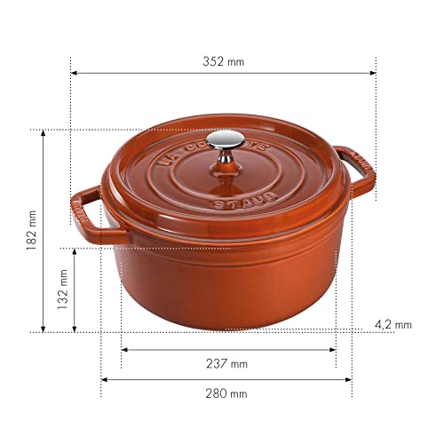 Cocotte ronde STAUB 28 cm cannelle - 5.85L by STAUB - Image 3