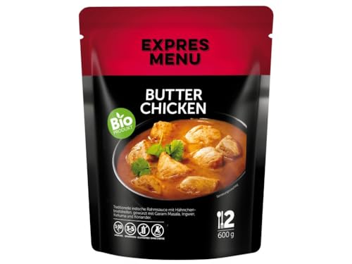 EXPRES MENU BIO Butter chicken | Indische Sauce mit gebratenen Hähnchenbruststücken | Fertiggericht | 2 Portionen