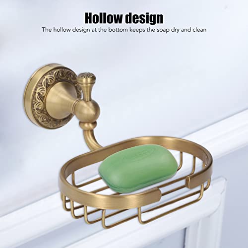 Epmann Wall Mounted Soap Holder Vintage Style Solid Brass Wall Mounted Bath Shower Soap Dish Holder Soap Basket Antique Brass Soap Shelf Tray Stainless Steel Bathroom Shower Bar Soap Saver With Drain #TOP1