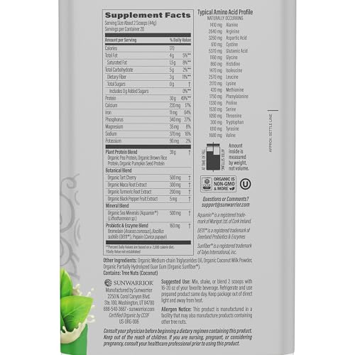 Sunwarrior Vegan Protein Powder Plant-Based Usda Organic Bcaas thumb #1