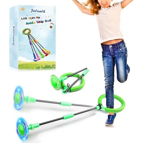 Jalunth Led Ankle Skip Ball - Kids Girls Boys Adults Outdoor Toys Glow Flash Light Up It Outside Beach Sand Backyard Flashlight Games Ages 3 4 5 6 7 8 9 10 11 12 13 Years Old Easter Gifts Cover