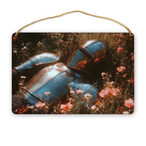 CDSASHCA Charming Rusty Armor Wood Sign 12x8 Inch – Rustic