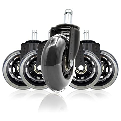 Set mit 5 Rollen für Büro-, Spiel- oder Arbeitsdrehstuhl, Ersatzrollen für Möbel. Widerstandsfähiges Silikonmaterial. Durchmesser 11 mm - Ofituria Cover