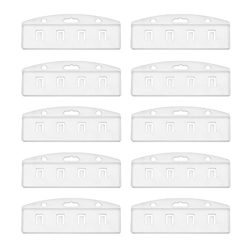 10 PCS Half Card Holder Vertical, Horizontal Frosted Rigid Plastic Half Card Holder for Swipe ID Cards by Hraindrop