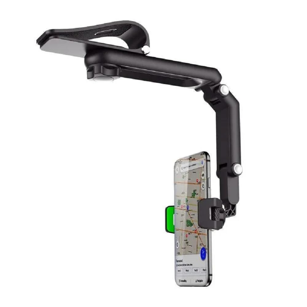 AUTO PILOT Multifunctional 360°Rotating Sun Visor Cell Phone Holder Compatible with iPhone, Samsung, Android Universal Retractable Rearview Mirror Steering Wheel Phone Clip (Black) (B0DFM7HWQR) Amazon Price History, Amazon Price Tracker