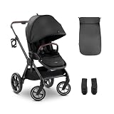 hauck Comfort N Care Poussette Compacte Bébé Réversible dès la Naissance jusqu’à 22 kg, Inclinable, Canopy XL UPF 50+, Roues avec Suspension, Guidon Réglable, Couvre Jambes et Porte Gobelet – Noir