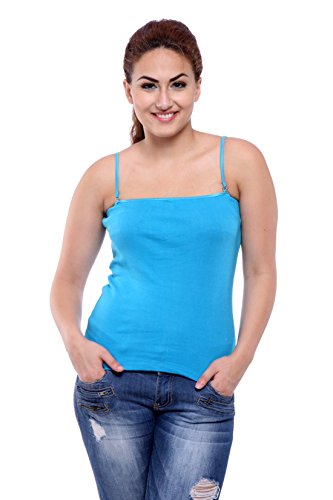 Image of Teemoods Women's Cotton Spaghetti Strap Camisole Slip - Adjustable Straps, Slim Fit, Soft Innerwear Tank Top for Layering & Everyday Comfort