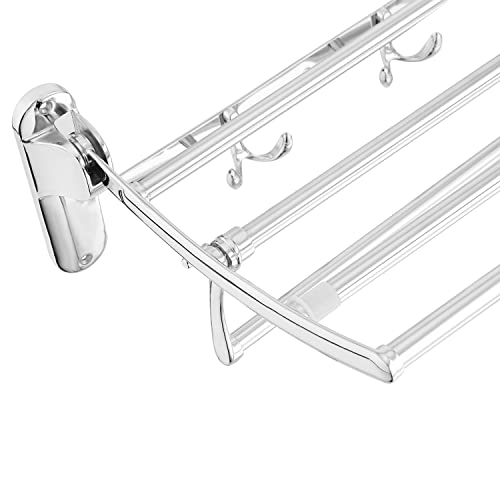 Image of LIMETRO STEEL Stainless Steel Folding Towel Rack for Bathroom /Bathroom Rack /Bathroom Hanger /Towel Stand /Towel Hanger (18 inch)