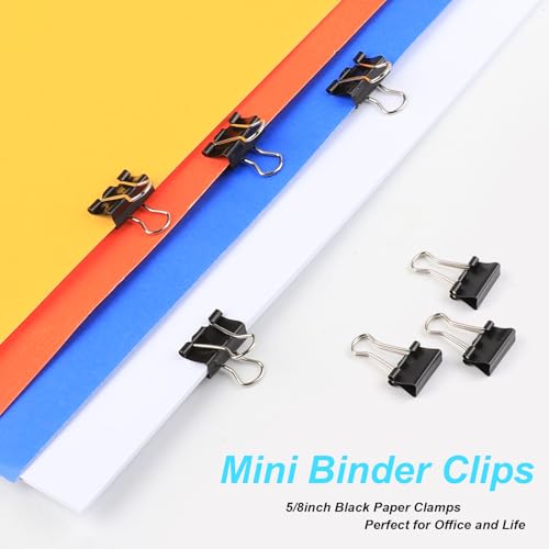 Image of Ufmarine Mini Binder Clips, 144 Pcs Small Binder Clips 15mm, Small Paper Clips for Office Supplies