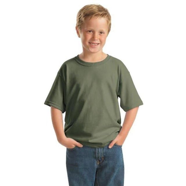 Gildan Unisex, Youth Heavy Cotton T-Shirt 2-Pack Military Green